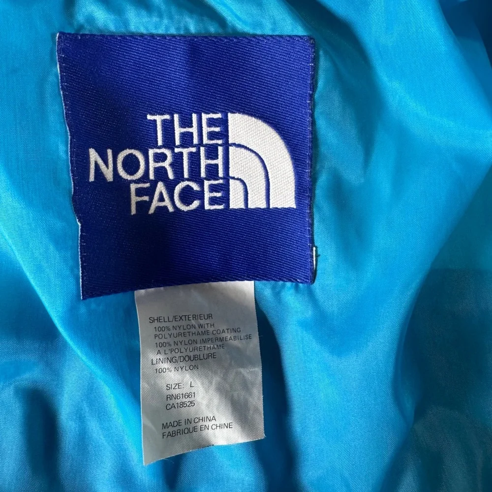 The North Face Mens Blue Teal Mountain Parka Jacket Hooded Large Vintage